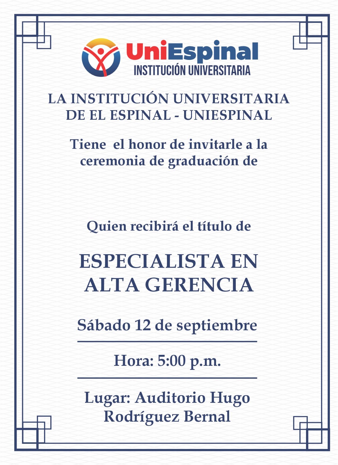 Grados Especialización 5:00 pm